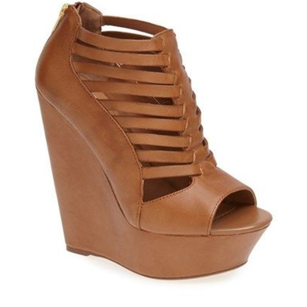 Steve Madden Cognac LOUEES Platform Wedges